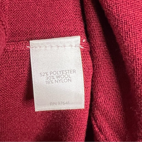J Jill Sweater Women's Burgundy Red wool blend Knit Cardigan Button up medium - Picture 5 of 13